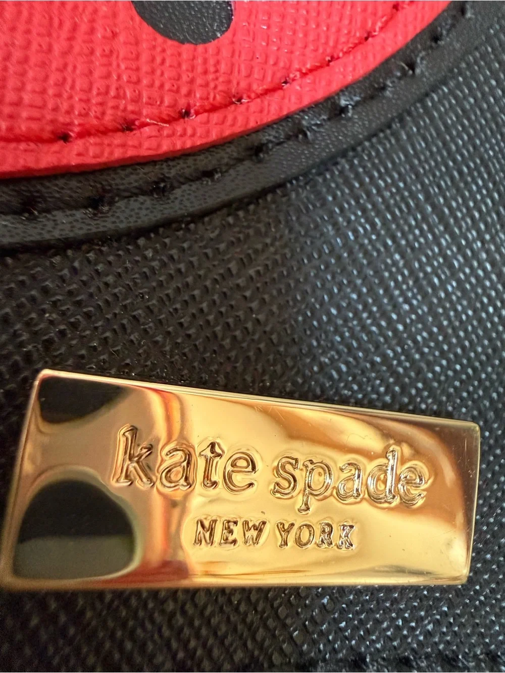 Kate Spade Red/Black Ladybug Passport Wallet“Turn over a new leaf” Pristine!